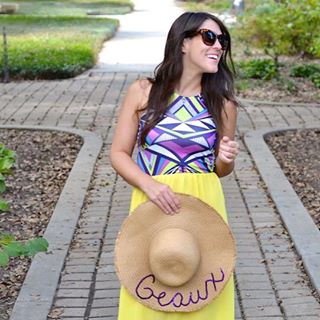  I don't get crafty often, so when I do it must be a special holiday, Mardi Gras, or our other Louisiana favorite -- football season!  Recreated this floppy hat trend with a football twist #ontheblog today! 