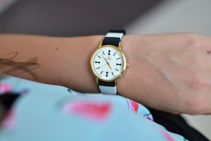 Kate Spade Black White Stripe Watch