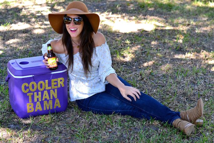 LSU Inspired Cooler Than Bama Ice Chest - easy DIY that's perfect for tailgating season!