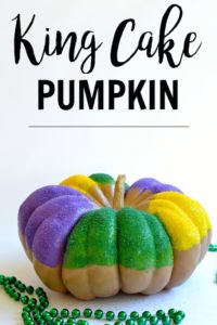 We're celebrating Louisiana Mardi Gras for Halloween with this DIY King Cake Pumpkin with sprinkles from Southern Flair