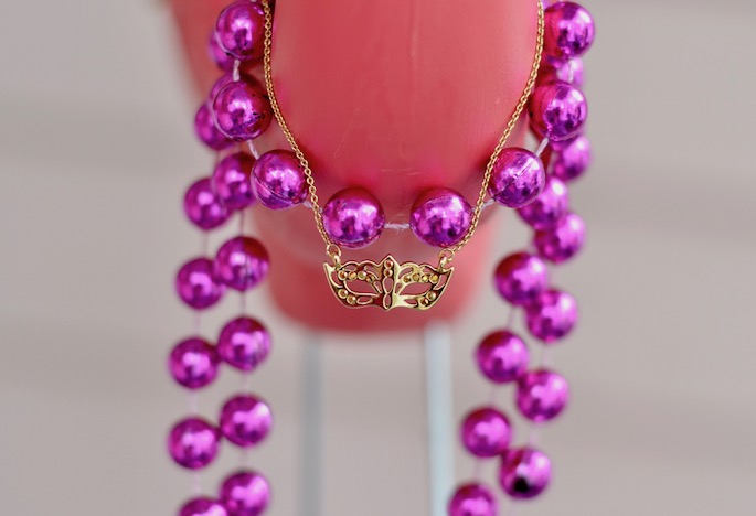 Kate Spade Masquerade Mask necklace is PERFECT for Mardi Gras!