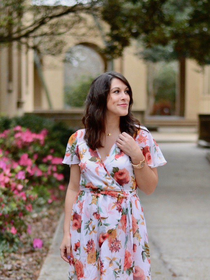 The perfect white floral dress from Nordstrom. Perfect for the Louisiana spring weather!