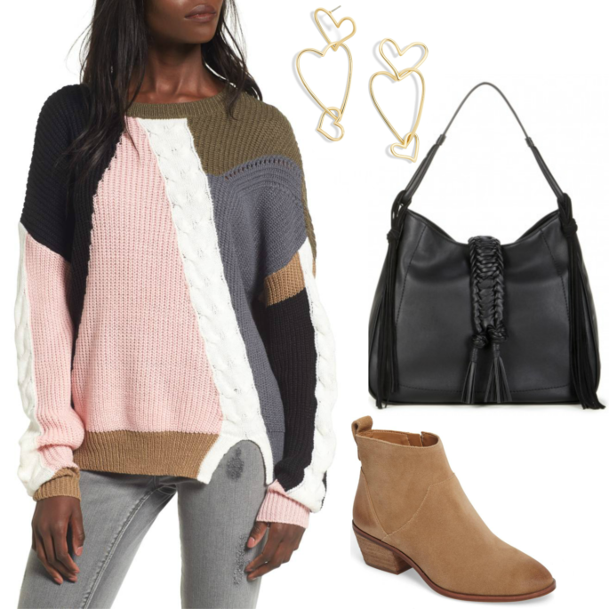Wardrobe Wednesday - Shop this color splice sweater for fall | Southern Flair