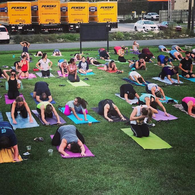 Tin Roof Yoga On The Lawn